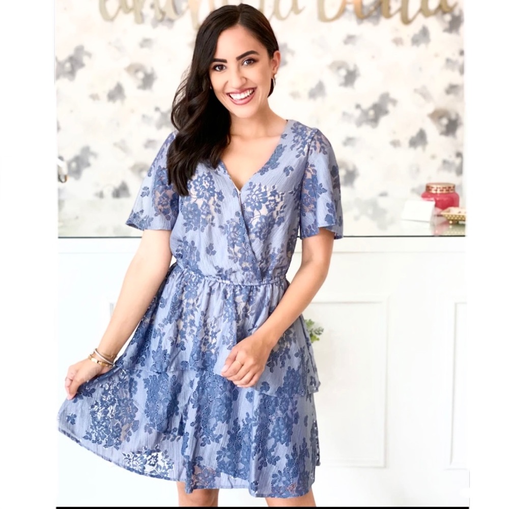 Andree by Unit blue crochet dress size M